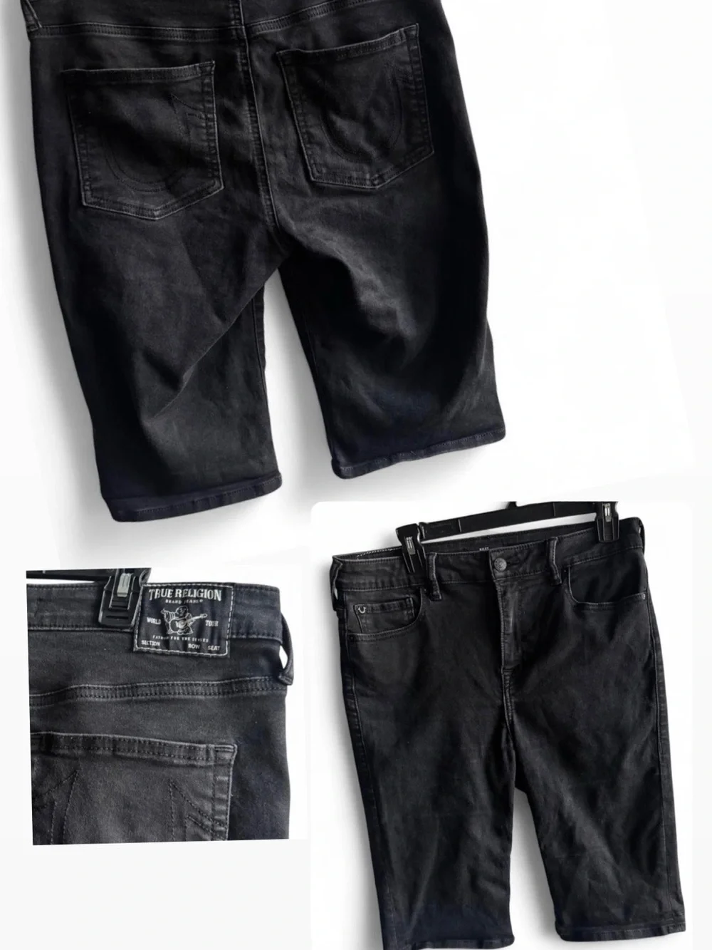 True Religion Men’s Black Denim Jean Shorts